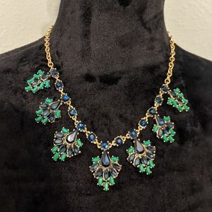 J. Crew blue and green statement necklace